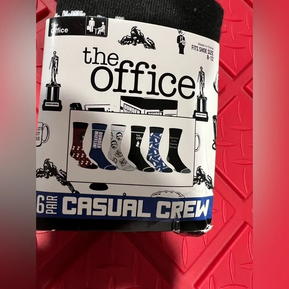 Men’s casual crew socks THE OFFICE 6 pair for shoe sz 8-9-10-11-12